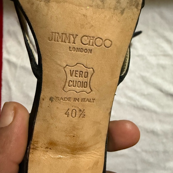 Jimmy Choo Black Heels with Floral Accent - Picture 3 of 5